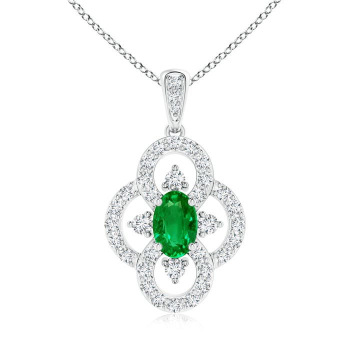 AAAA - Emerald / 0.71 CT / 14 KT White Gold