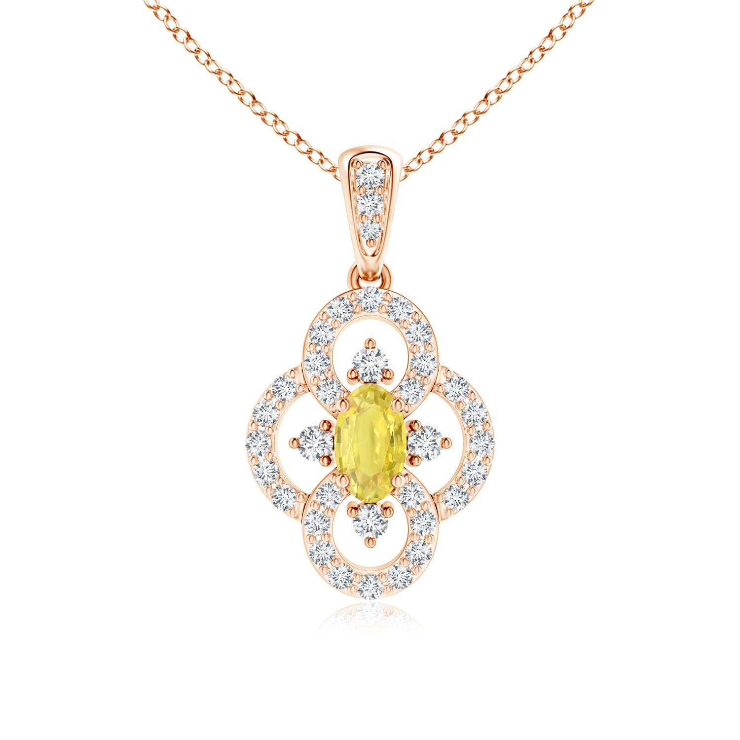 A - Yellow Sapphire / 0.57 CT / 14 KT Rose Gold