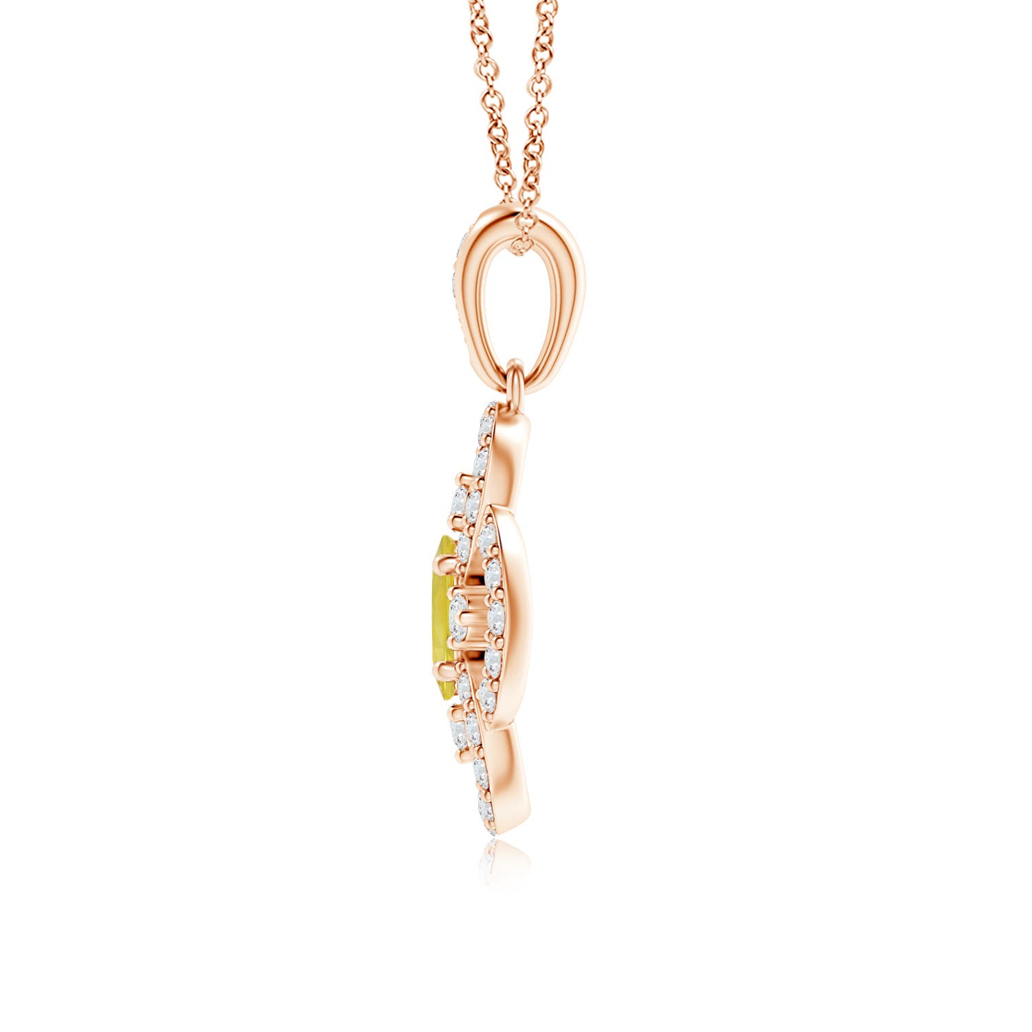 A - Yellow Sapphire / 0.57 CT / 14 KT Rose Gold