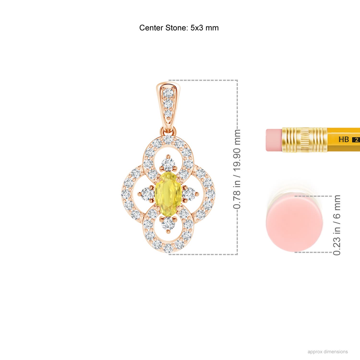 A - Yellow Sapphire / 0.57 CT / 14 KT Rose Gold