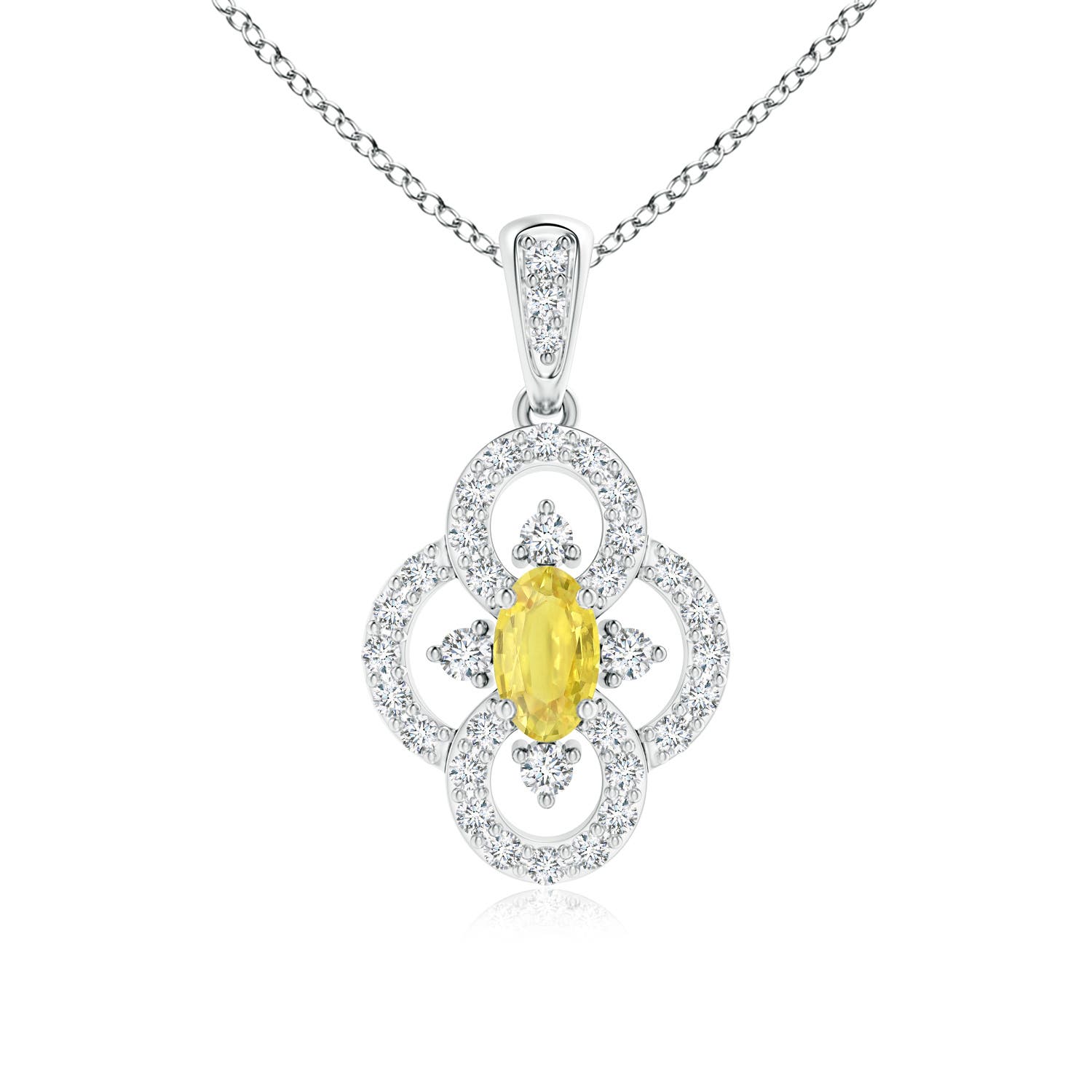 A - Yellow Sapphire / 0.57 CT / 14 KT White Gold