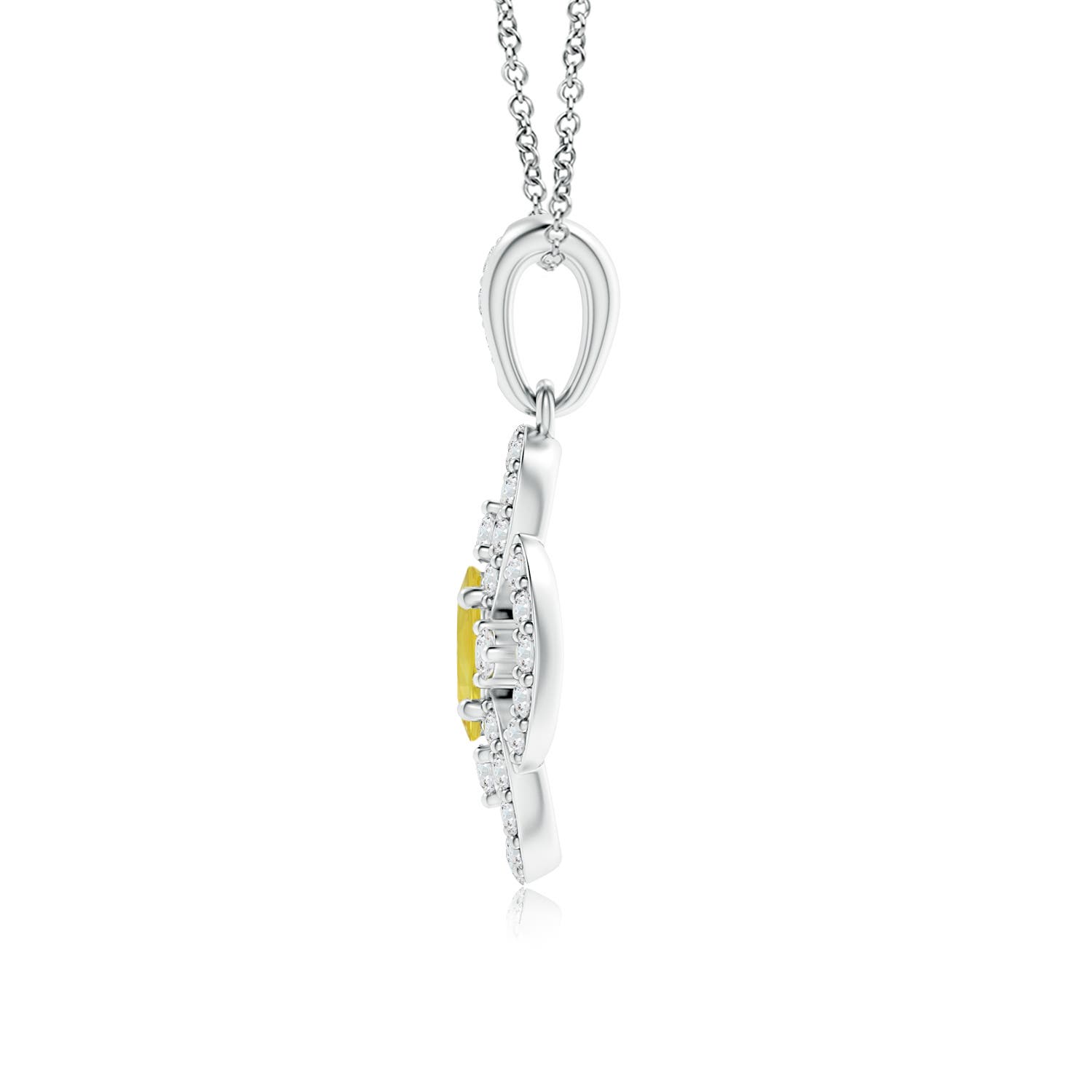 A - Yellow Sapphire / 0.57 CT / 14 KT White Gold