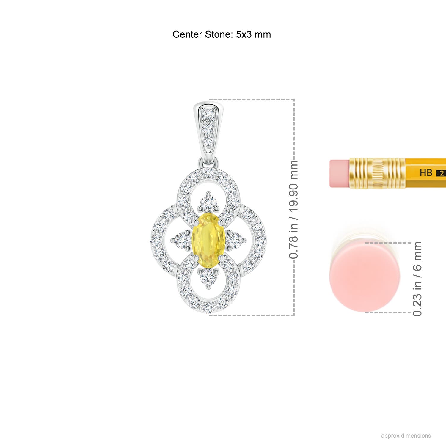 A - Yellow Sapphire / 0.57 CT / 14 KT White Gold