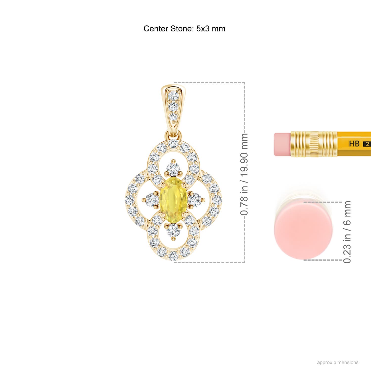 A - Yellow Sapphire / 0.57 CT / 14 KT Yellow Gold