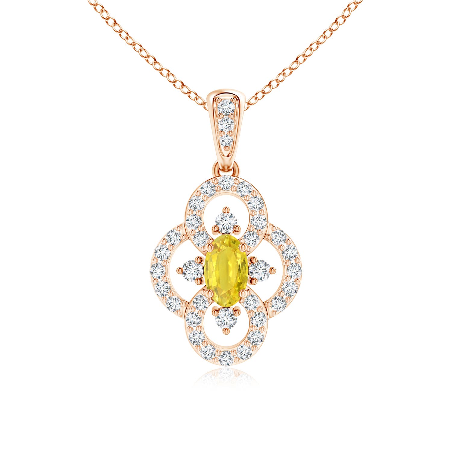 AA - Yellow Sapphire / 0.57 CT / 14 KT Rose Gold