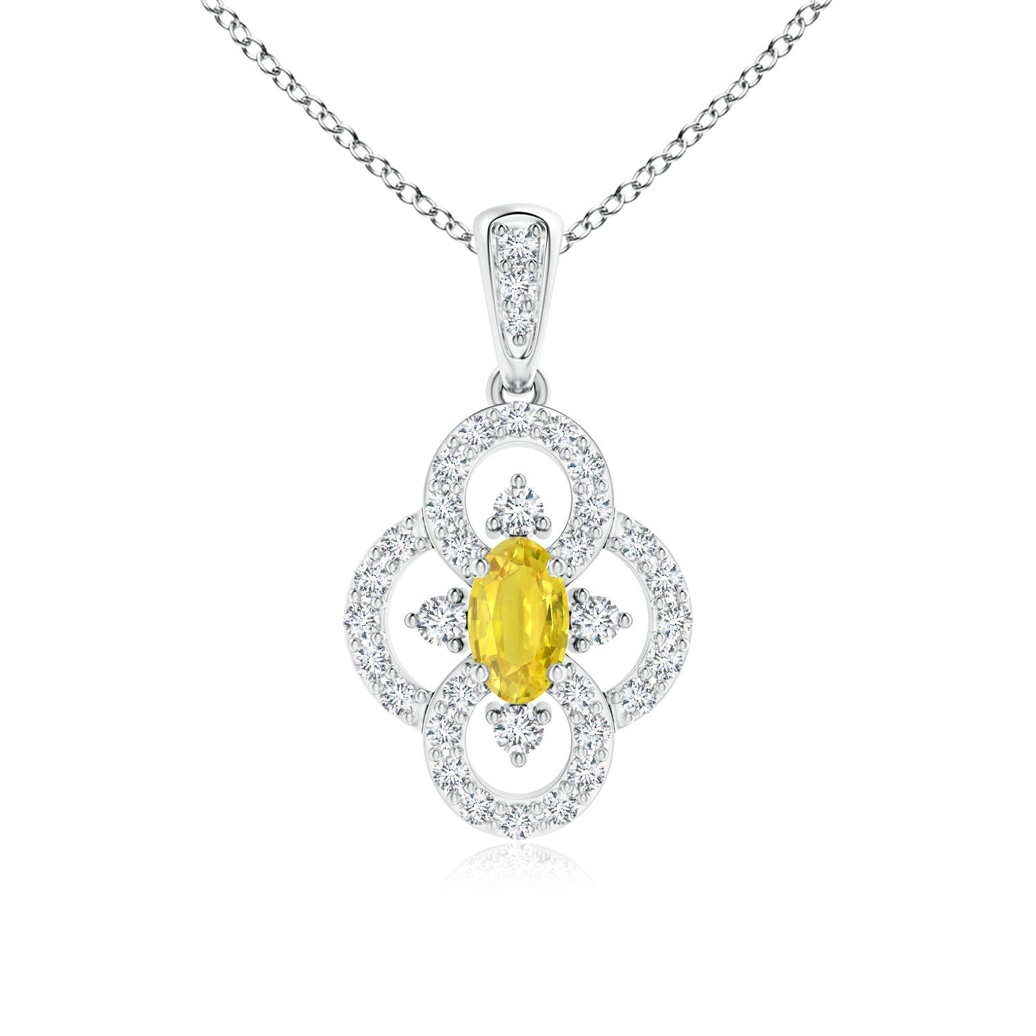 AA - Yellow Sapphire / 0.57 CT / 14 KT White Gold