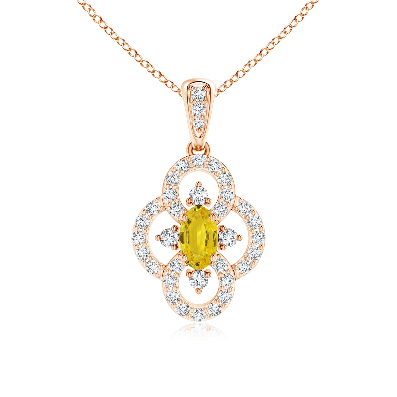 AAA - Yellow Sapphire / 0.57 CT / 14 KT Rose Gold