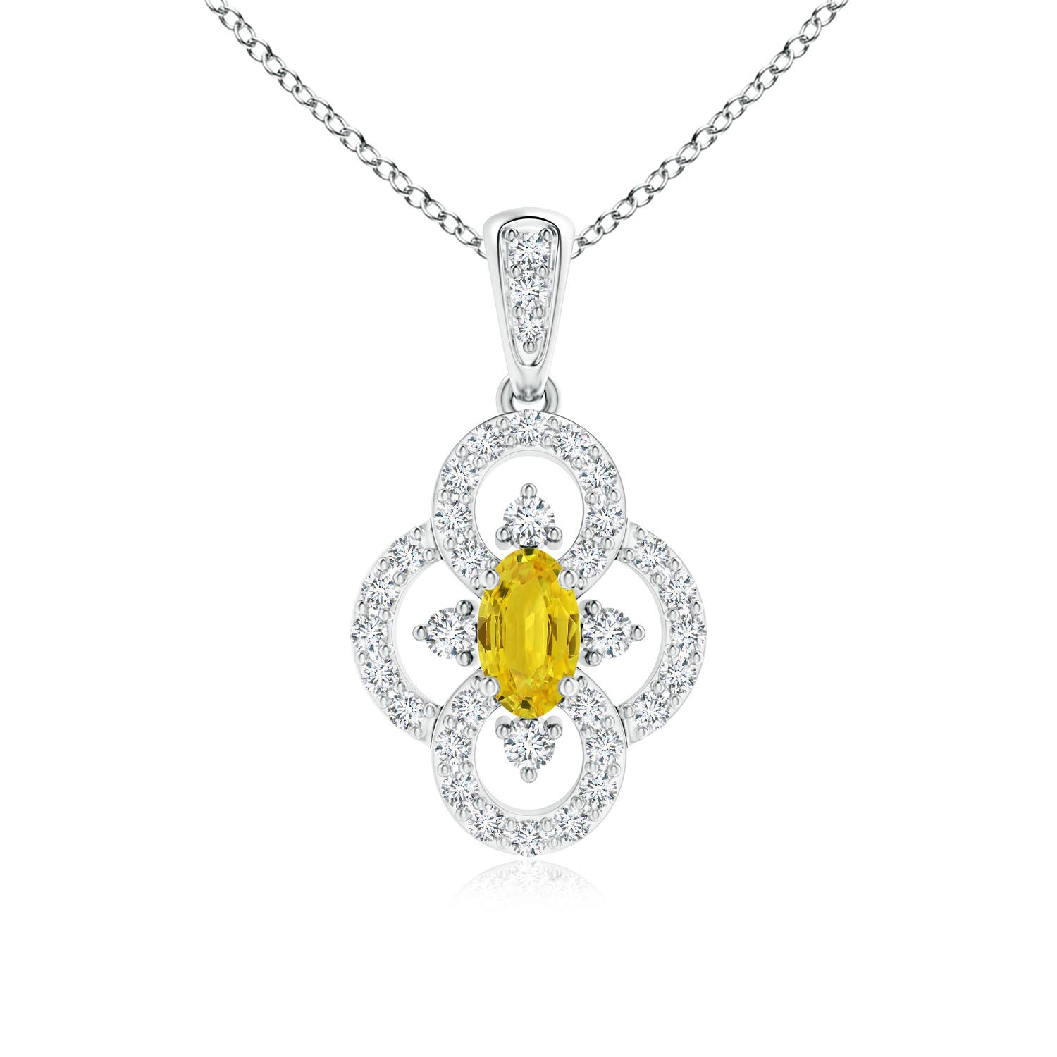 AAA - Yellow Sapphire / 0.57 CT / 14 KT White Gold