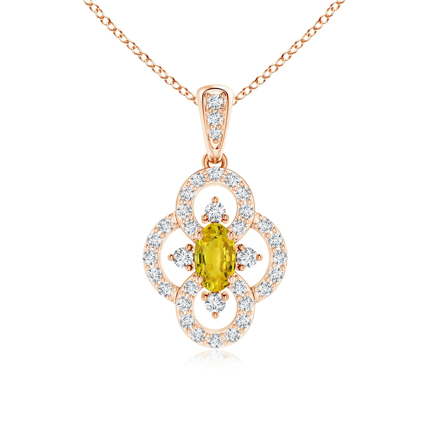 AAAA - Yellow Sapphire / 0.57 CT / 14 KT Rose Gold