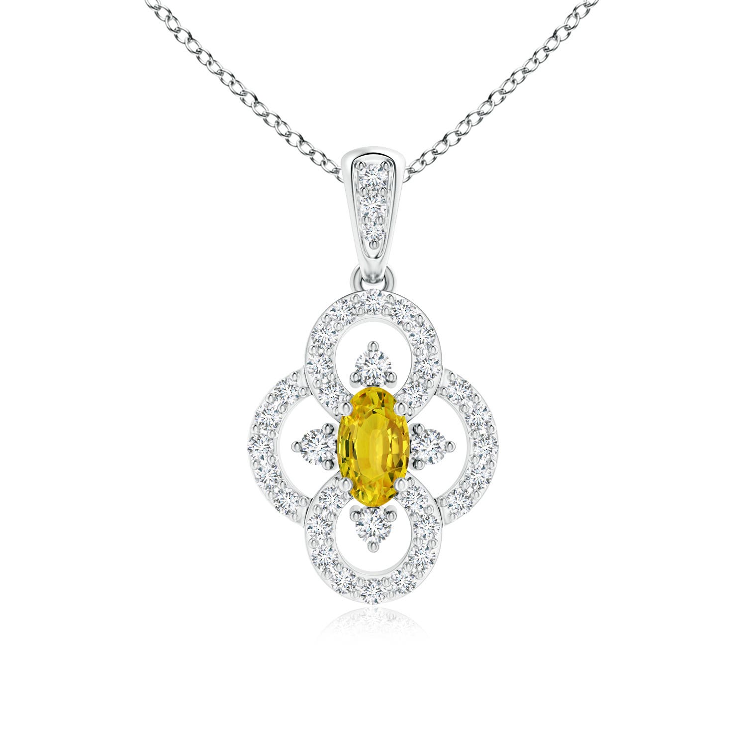 AAAA - Yellow Sapphire / 0.57 CT / 14 KT White Gold