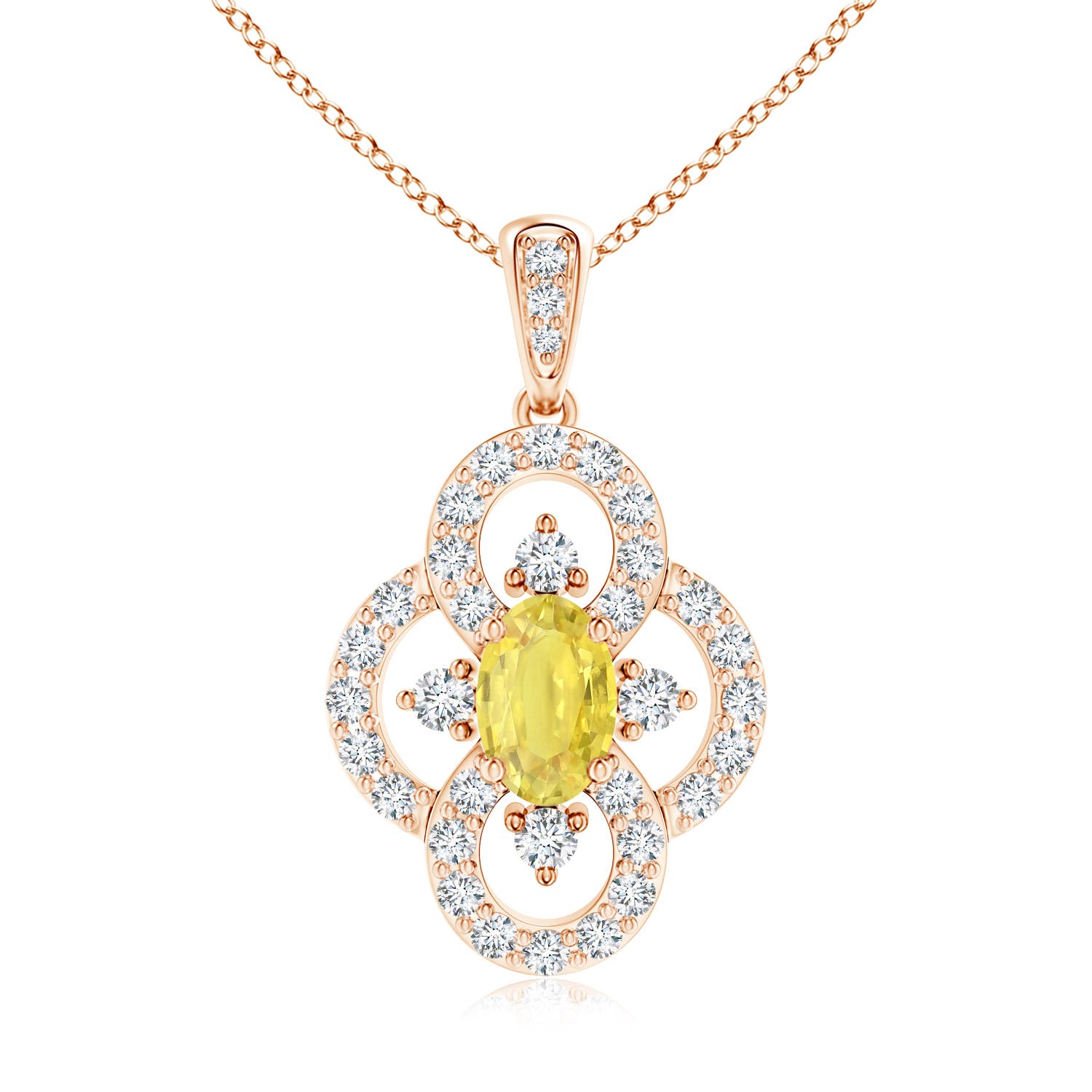 A - Yellow Sapphire / 0.97 CT / 14 KT Rose Gold