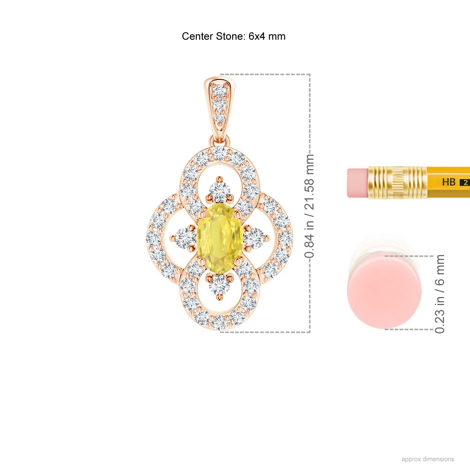 A - Yellow Sapphire / 0.97 CT / 14 KT Rose Gold