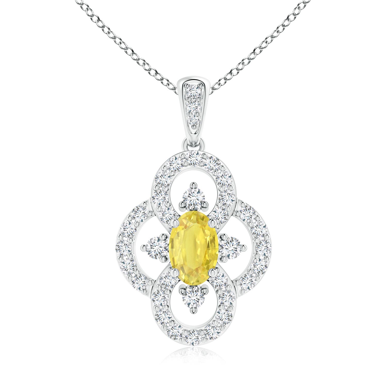 A - Yellow Sapphire / 0.97 CT / 14 KT White Gold