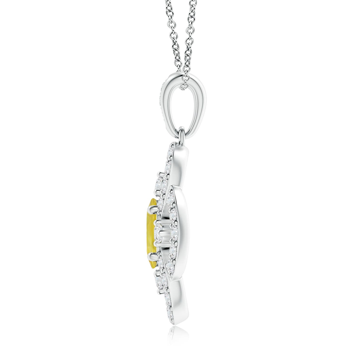 A - Yellow Sapphire / 0.97 CT / 14 KT White Gold