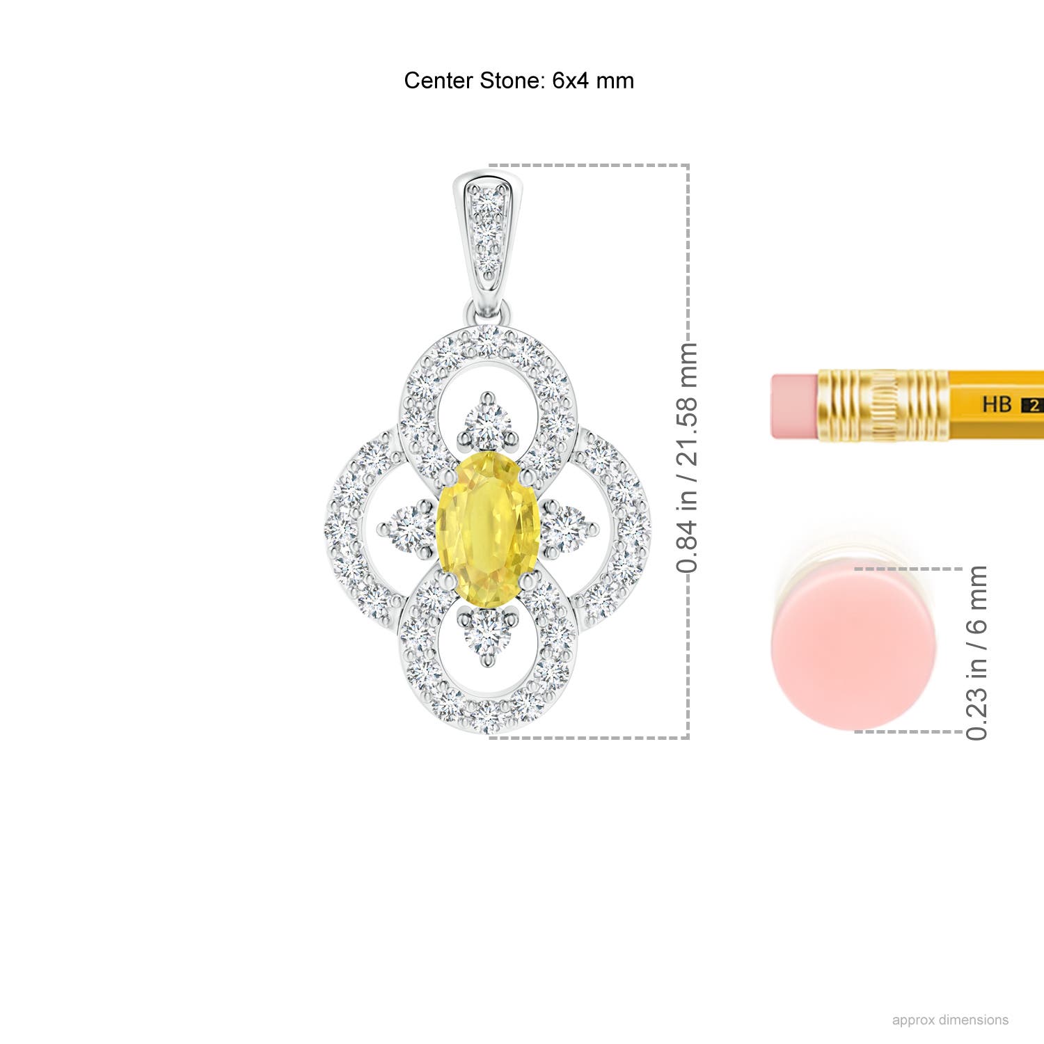 A - Yellow Sapphire / 0.97 CT / 14 KT White Gold