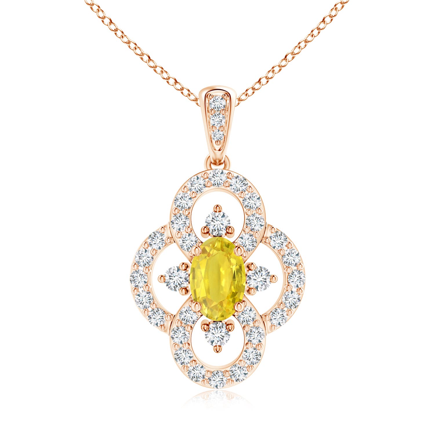 AA - Yellow Sapphire / 0.97 CT / 14 KT Rose Gold