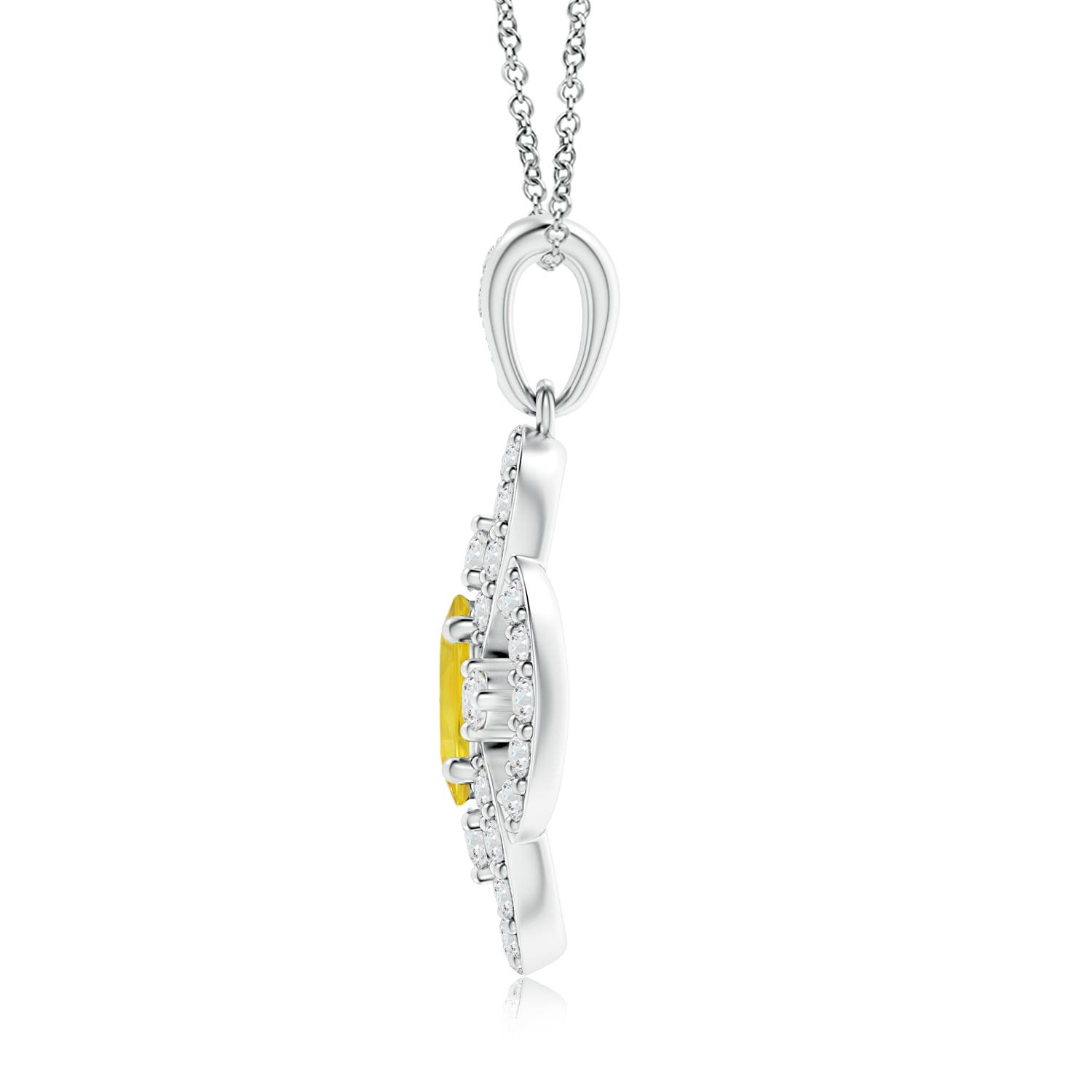 AA - Yellow Sapphire / 0.97 CT / 14 KT White Gold