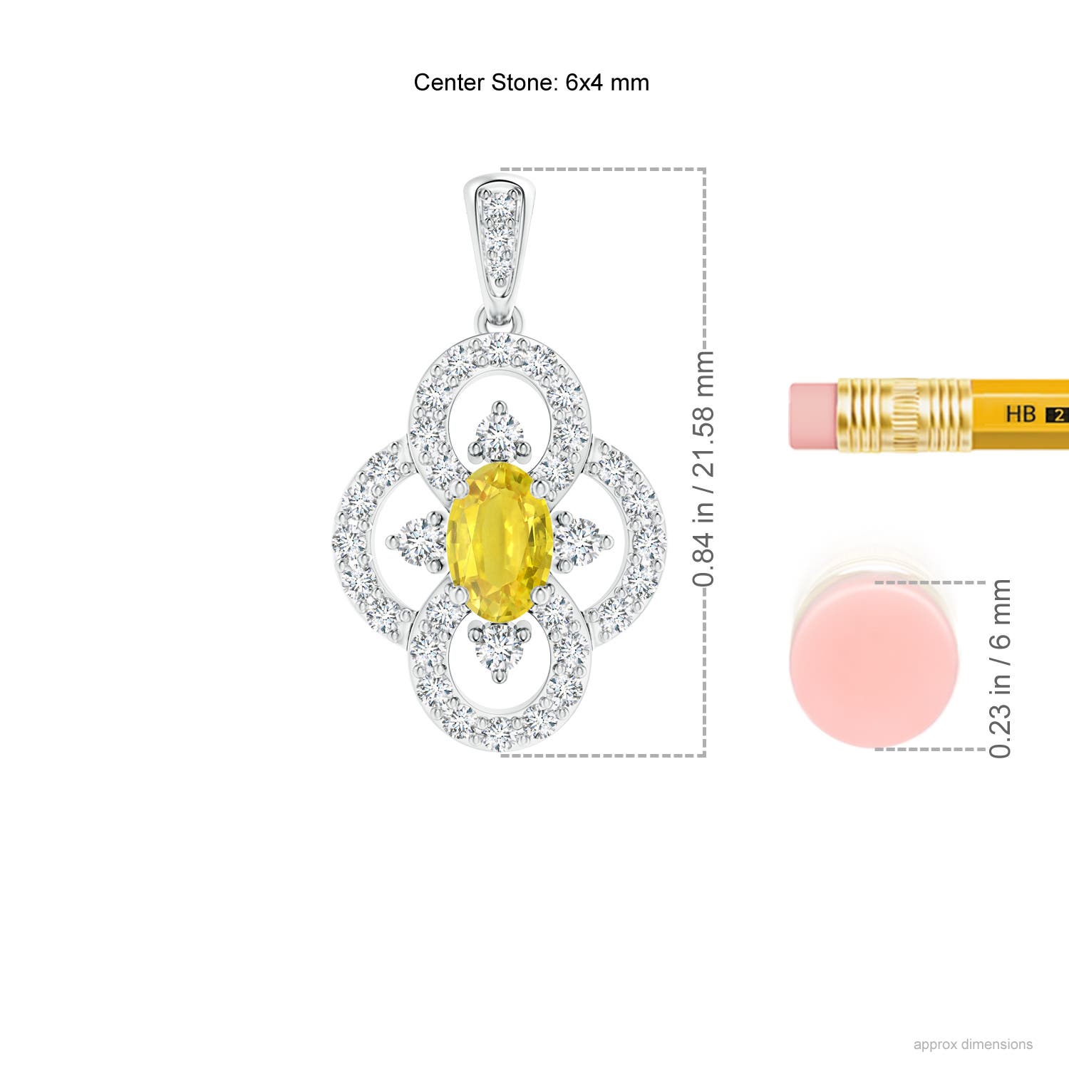 AA - Yellow Sapphire / 0.97 CT / 14 KT White Gold