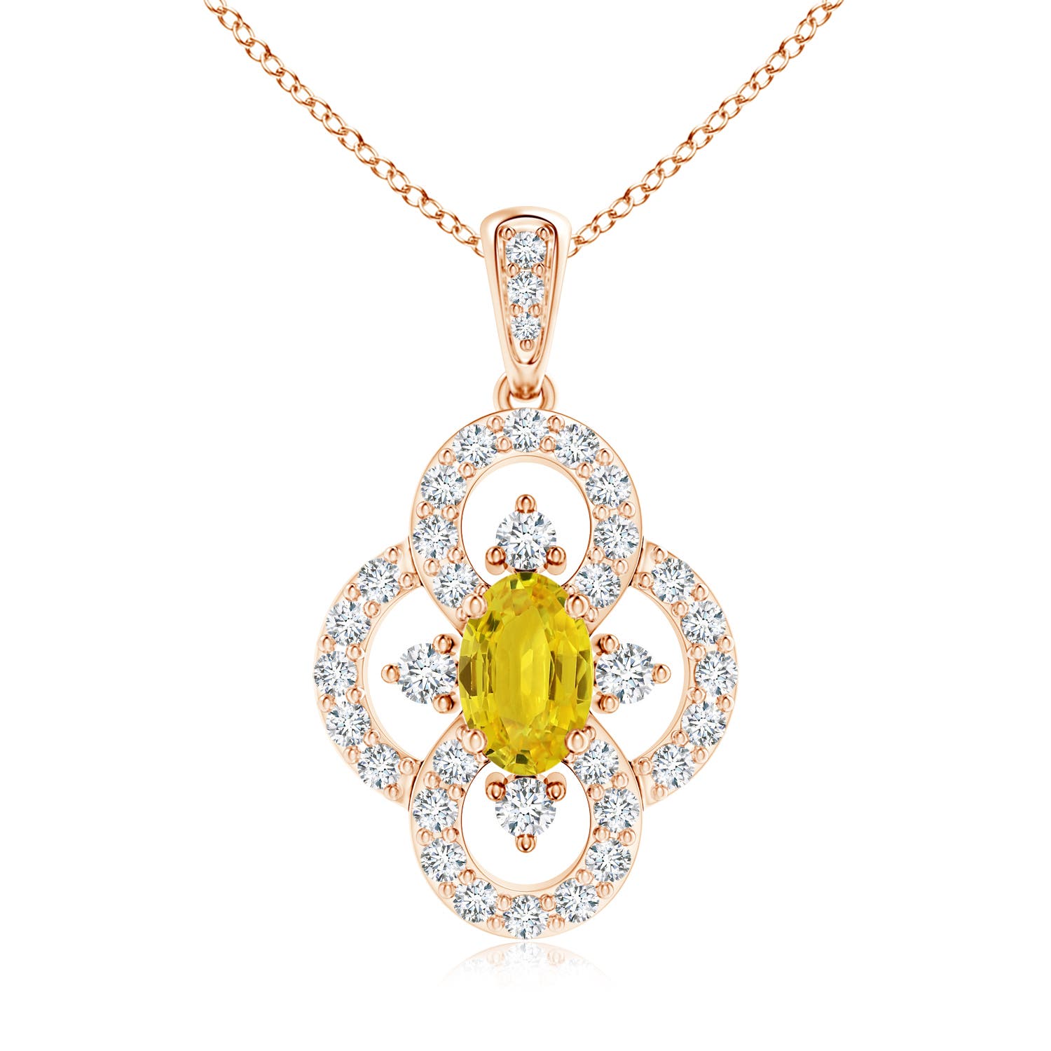 AAA - Yellow Sapphire / 0.97 CT / 14 KT Rose Gold