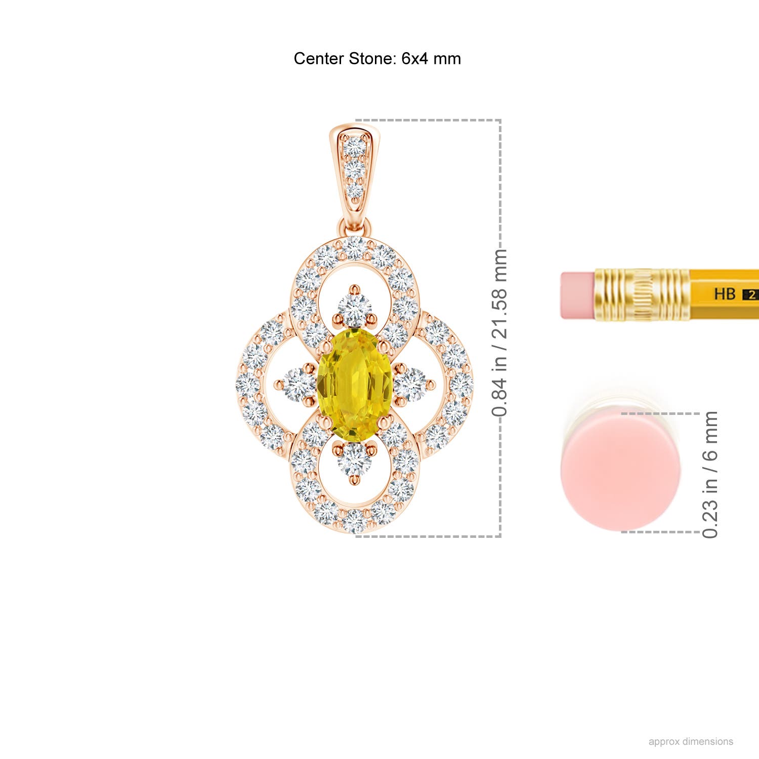 AAA - Yellow Sapphire / 0.97 CT / 14 KT Rose Gold