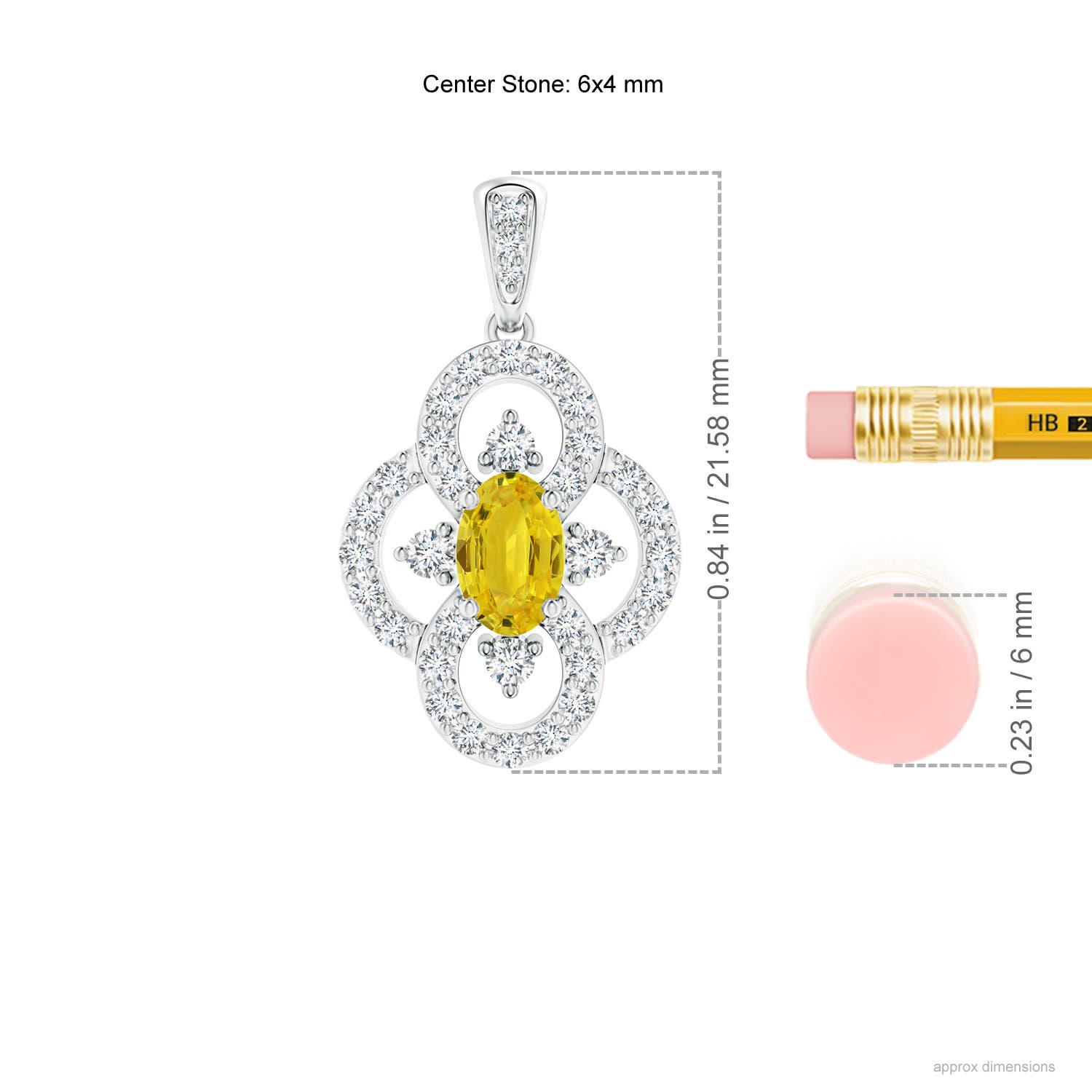 AAA - Yellow Sapphire / 0.97 CT / 14 KT White Gold