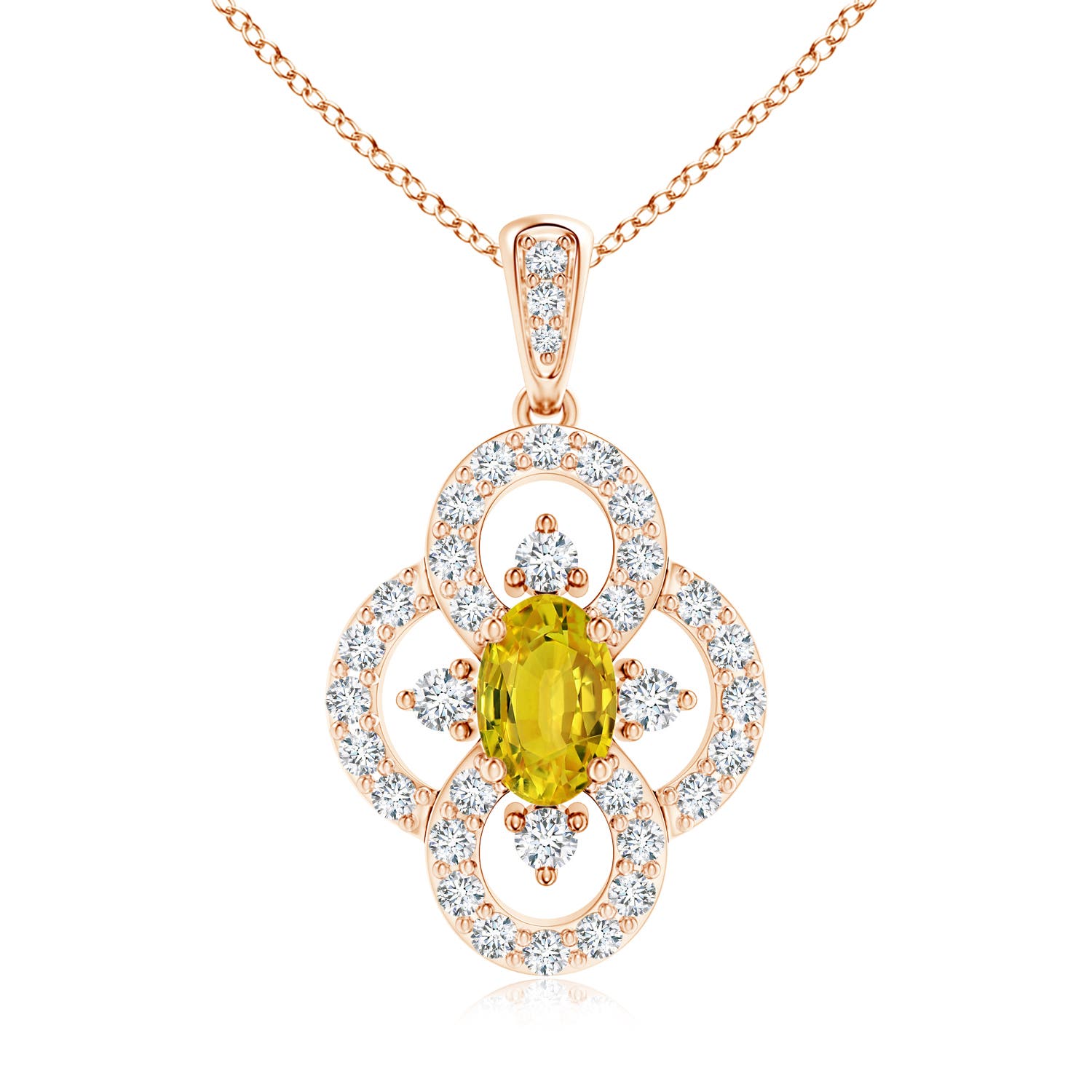 AAAA - Yellow Sapphire / 0.97 CT / 14 KT Rose Gold