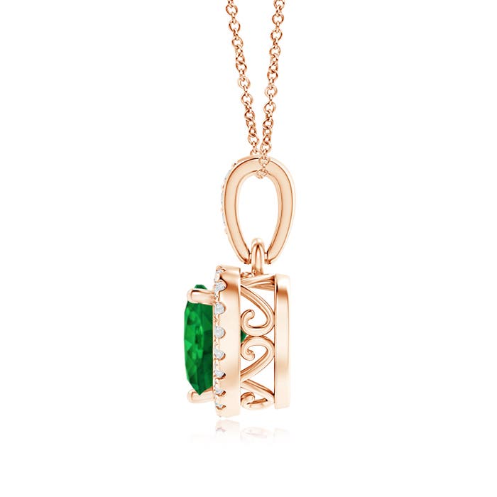 AAA - Emerald / 0.72 CT / 14 KT Rose Gold