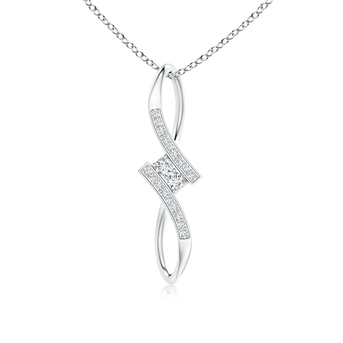 2.4mm GVS2 Prong-Set Two Stone Diamond Bypass Pendant in P950 Platinum 