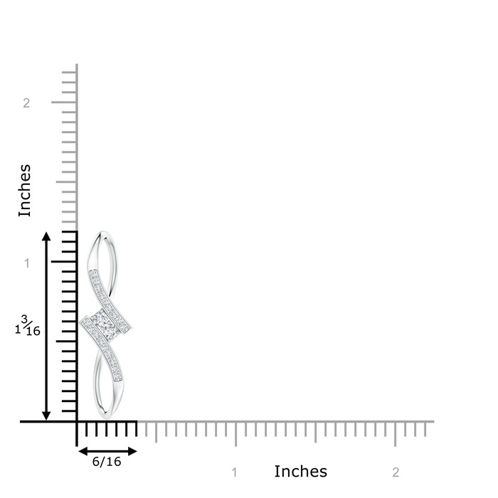 2.4mm GVS2 Prong-Set Two Stone Diamond Bypass Pendant in P950 Platinum product image