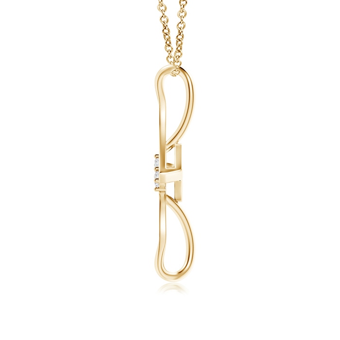 2.4mm GVS2 Prong-Set Two Stone Diamond Bypass Pendant in Yellow Gold product image
