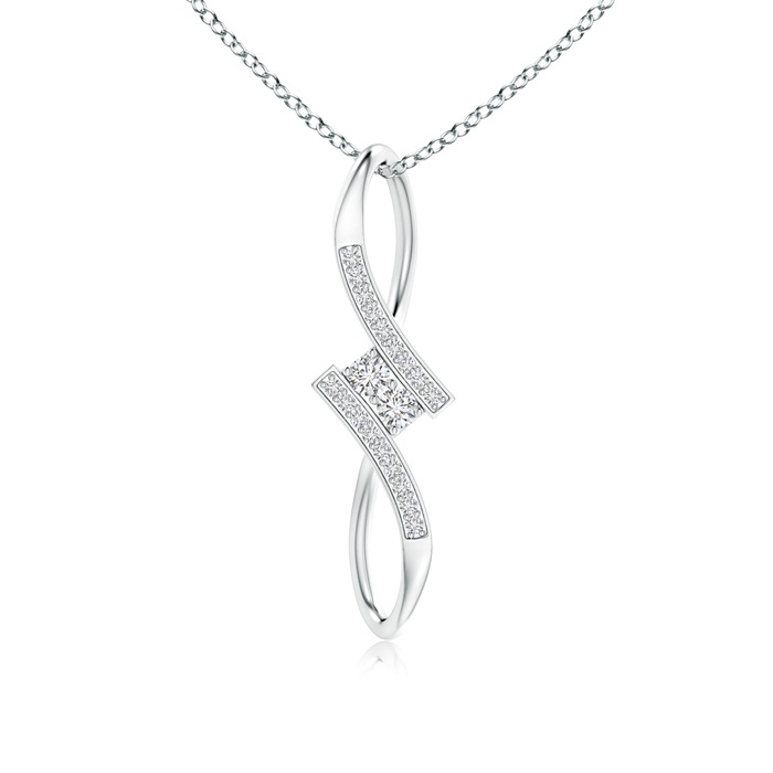 2.4mm HSI2 Prong-Set Two Stone Diamond Bypass Pendant in P950 Platinum 
