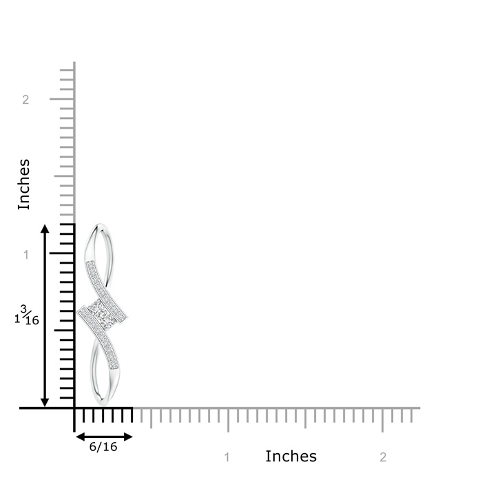 2.4mm HSI2 Prong-Set Two Stone Diamond Bypass Pendant in P950 Platinum product image