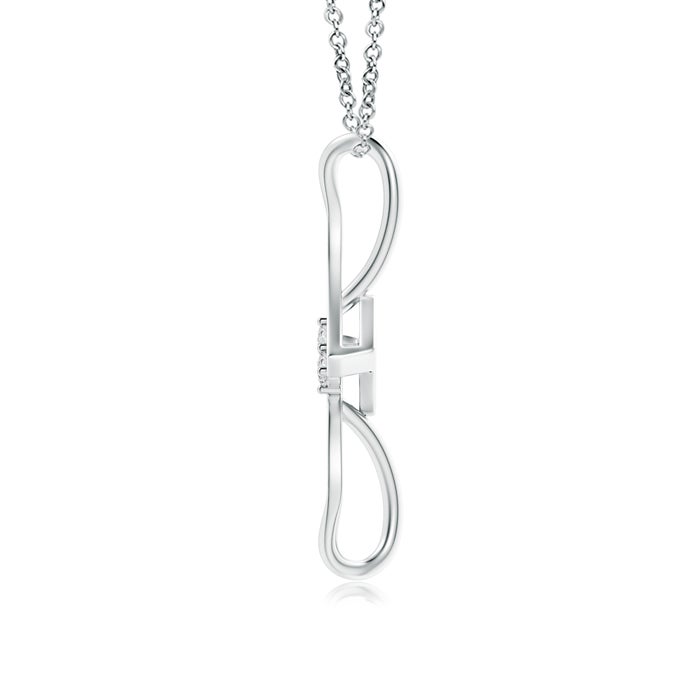2.4mm HSI2 Prong-Set Two Stone Diamond Bypass Pendant in White Gold - side 1