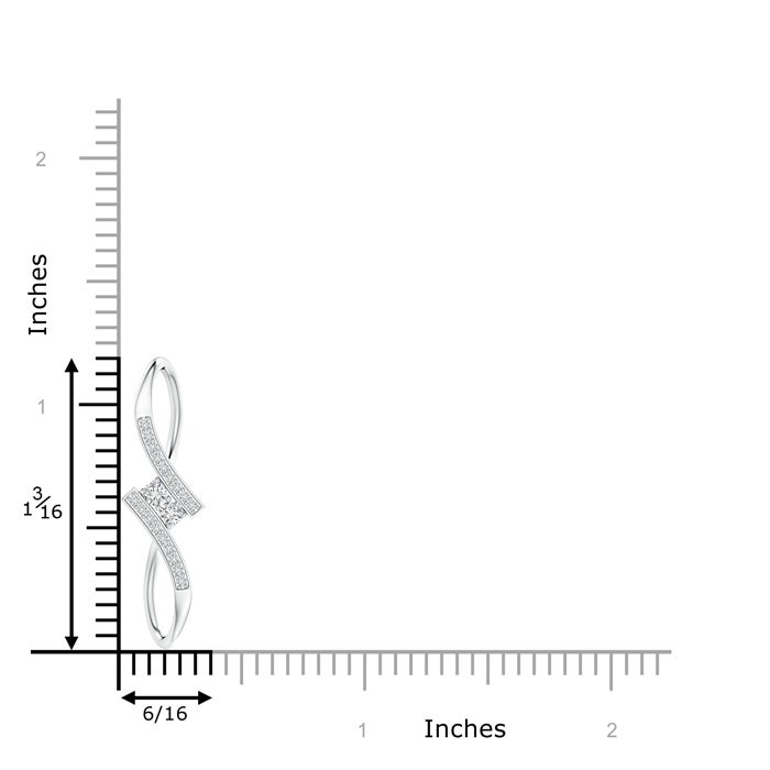 2.4mm HSI2 Prong-Set Two Stone Diamond Bypass Pendant in White Gold - ruler