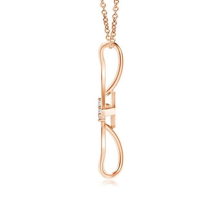 2.4mm IJI1I2 Prong-Set Two Stone Diamond Bypass Pendant in 9K Rose Gold product image