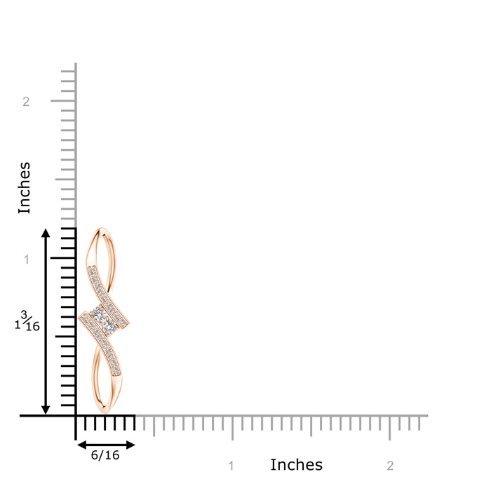 2.4mm IJI1I2 Prong-Set Two Stone Diamond Bypass Pendant in 9K Rose Gold product image