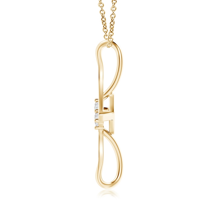 3.2mm GVS2 Prong-Set Two Stone Diamond Bypass Pendant in Yellow Gold product image