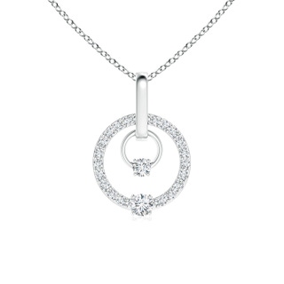 2.5mm GVS2 Circle of Love Double Diamond Mom's Pendant in White Gold