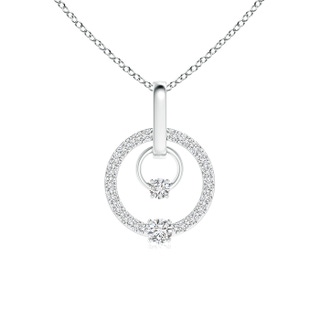 2.5mm HSI2 Circle of Love Double Diamond Mom's Pendant in White Gold