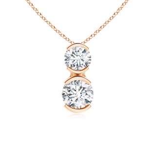 3.5mm GVS2 Semi Bezel-Set Two Stone Diamond Pendant in Rose Gold