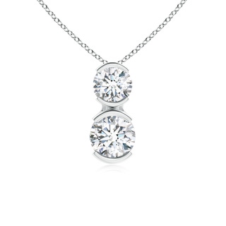 3.5mm GVS2 Semi Bezel-Set Two Stone Diamond Pendant in White Gold