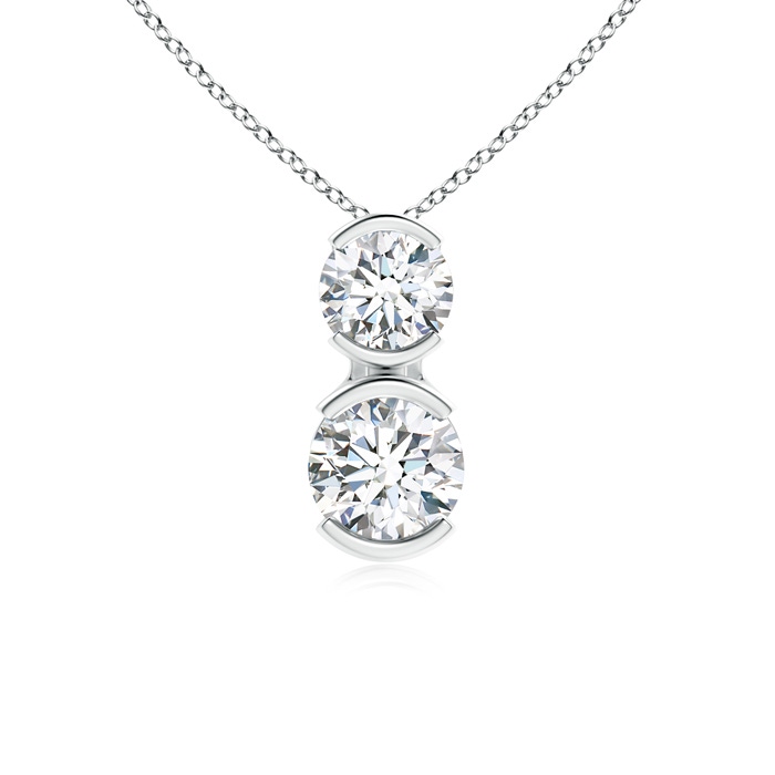 3.5mm GVS2 Semi Bezel-Set Two Stone Diamond Pendant in White Gold 