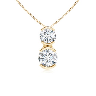 3.5mm GVS2 Semi Bezel-Set Two Stone Diamond Pendant in Yellow Gold