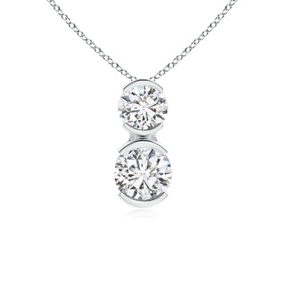 3.5mm HSI2 Semi Bezel-Set Two Stone Diamond Pendant in P950 Platinum