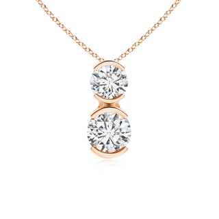 3.5mm HSI2 Semi Bezel-Set Two Stone Diamond Pendant in Rose Gold