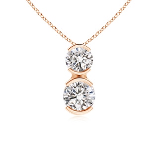 3.5mm IJI1I2 Semi Bezel-Set Two Stone Diamond Pendant in 9K Rose Gold