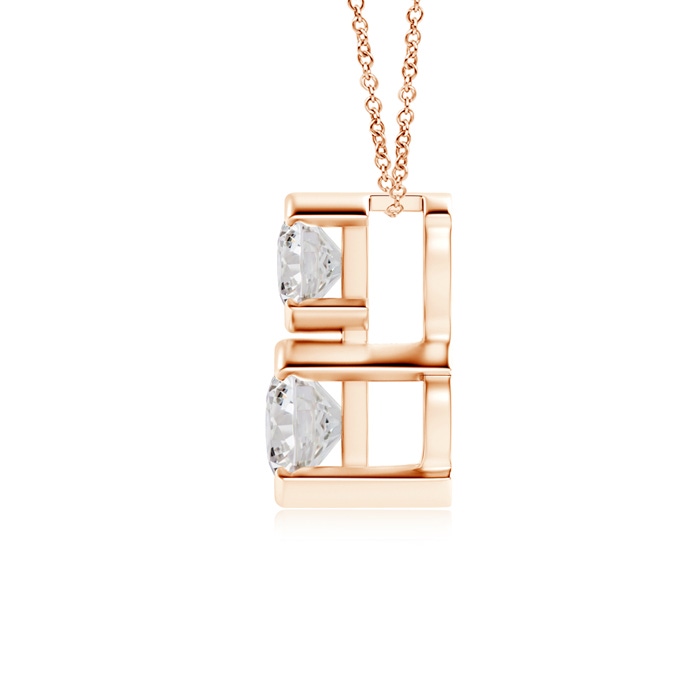 3.5mm IJI1I2 Semi Bezel-Set Two Stone Diamond Pendant in Rose Gold product image
