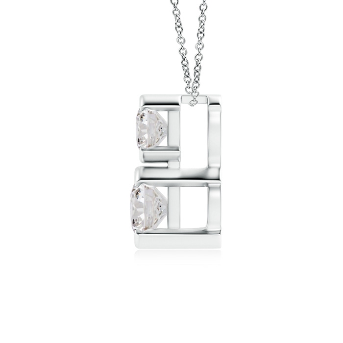 3.5mm IJI1I2 Semi Bezel-Set Two Stone Diamond Pendant in White Gold product image