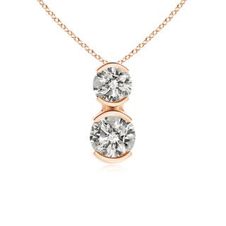 3.5mm KI3 Semi Bezel-Set Two Stone Diamond Pendant in 9K Rose Gold