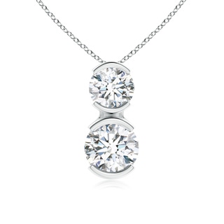 4.2mm GVS2 Semi Bezel-Set Two Stone Diamond Pendant in P950 Platinum